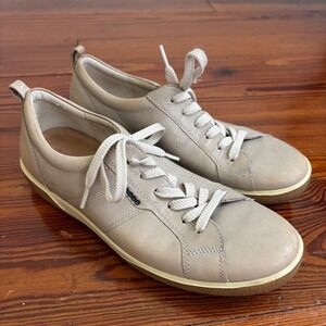 Ecco Chase Tie Low Top Sneaker Grey Moon Rock Comfort Shoe Size 9 EU 40
